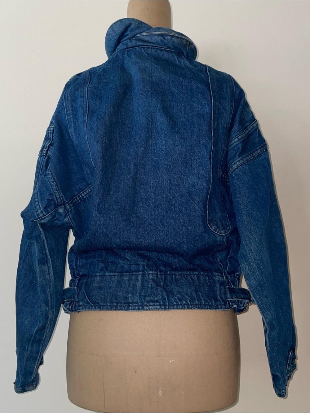 Source Unknown Dark Blue Denim Jean Jacket with Hood VNTGE - Picture 7 of 8